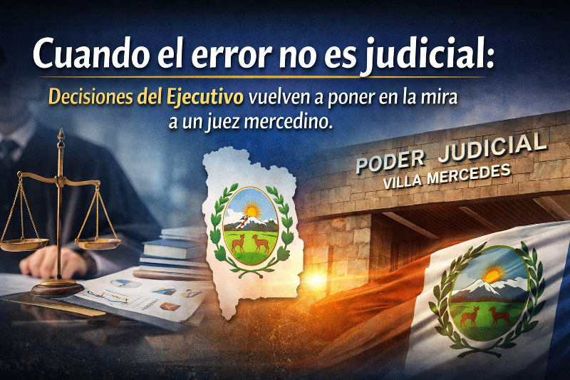 Cuando el error no es judicial: decisiones del Ejecutivo vuelven a poner en la mira a un juez mercedino