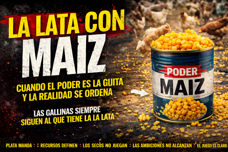 LA LATA CON MAÍZ: CUANDO LA POLÍTICA SE ORDENA POR LA GUITA Y NO POR EL RUN RUN