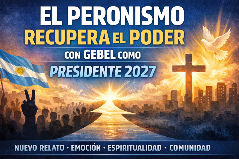 EL PERONISMO RECUPERA EL PODER CON GEBEL COMO PRESIDENTE 2027