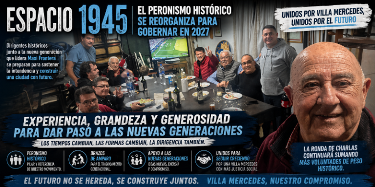 El espacio 1945 se reorganiza en Villa Mercedes: el peronismo histórico se alinea con la nueva generación de Frontera rumbo al 2027