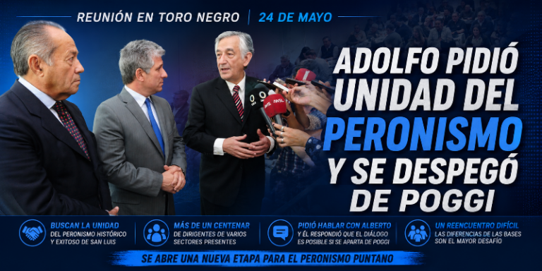 Toro Negro abrió la puerta al reencuentro: Adolfo Rodríguez Saá pidió unidad, se despegó de Poggi y llamó públicamente a dialogar con Alberto
