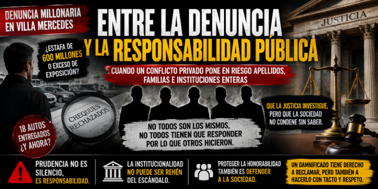 CASO ESTAFA DE CHEQUES: ENTRE LA DENUNCIA Y LA RESPONSABILIDAD PÚBLICA
