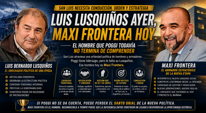Luis Lusquiños ayer, Maxi Frontera hoy: el hombre político que Poggi todavía no termina de comprender