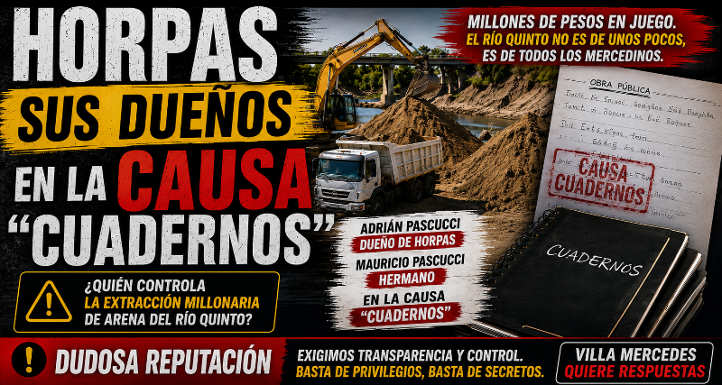 RÍO QUINTO: AHORA TAMBIÉN SURGEN INTERROGANTES SOBRE LOS ANTECEDENTES DE QUIENES EXPLOTAN LOS ÁRIDOS