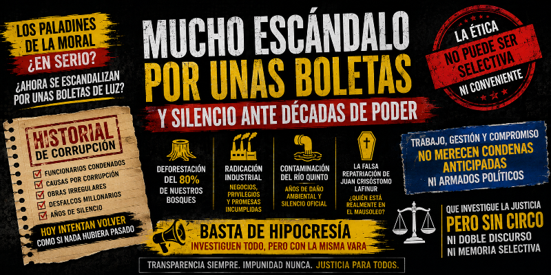Albertistas: Los paladines de la moral con memoria selectiva: mucho escándalo por unas boletas de luz y silencio ante décadas de poder