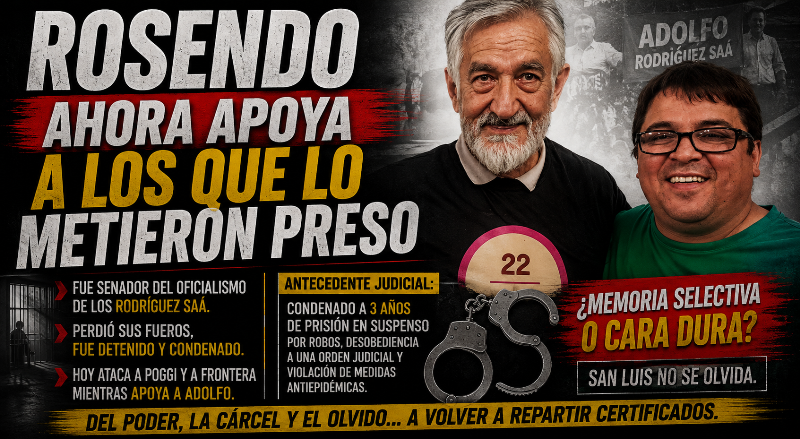 ARIEL ROSENDO: DEL PODER, LA CÁRCEL Y EL ABSURDO DE VOLVER A MILITAR PARA LOS RODRÍGUEZ SAÁ