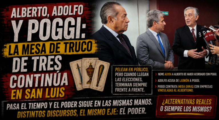 ALBERTO, ADOLFO Y POGGI: LA MESA DE TRUCO DE TRES CONTINÚA EN SAN LUIS