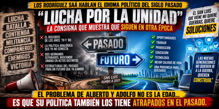 “LUCHA POR LA UNIDAD”: LOS RODRÍGUEZ SAÁ SIGUEN HABLANDO EL IDIOMA POLÍTICO DEL SIGLO PASADO