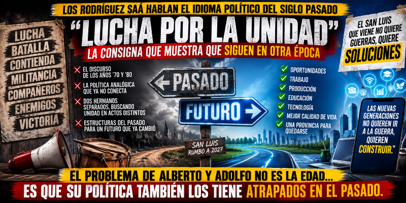 “LUCHA POR LA UNIDAD”: LOS RODRÍGUEZ SAÁ SIGUEN HABLANDO EL IDIOMA POLÍTICO DEL SIGLO PASADO