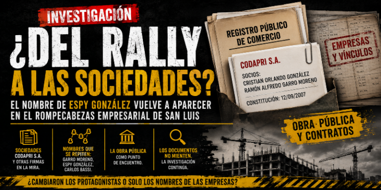 ¿DEL RALLY A LAS SOCIEDADES? EL NOMBRE DE ESPY GONZÁLEZ VUELVE A APARECER EN EL ROMPECABEZAS EMPRESARIAL DE SAN LUIS