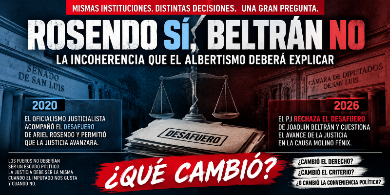 ROSENDO SÍ, BELTRÁN NO: LA INCOHERENCIA QUE EL ALBERTISMO DEBERÁ EXPLICAR