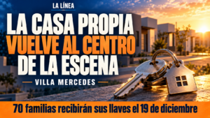 La casa propia vuelve al centro de la escena en Villa Mercedes. Ilustración conceptual de viviendas y llaves.
